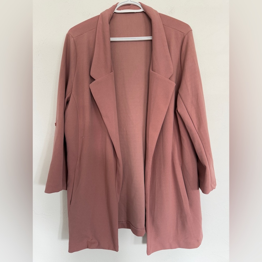 Large Women's Pink Blazer Coat